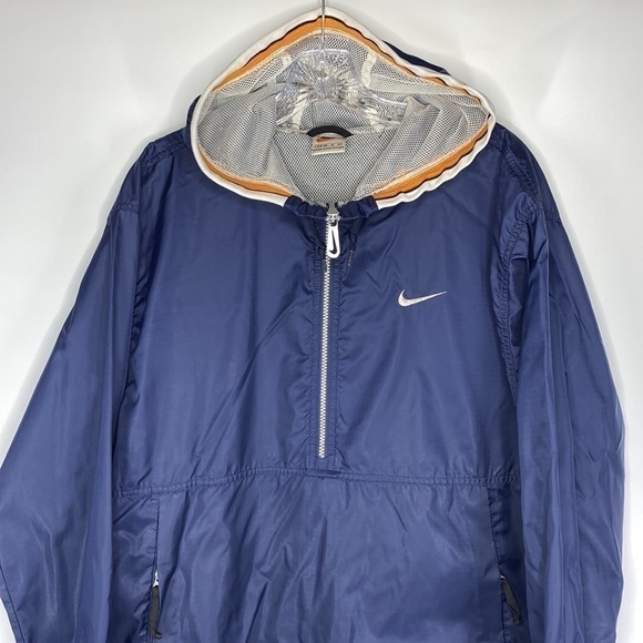 Vintage Nike Navy Blue Windbreaker Pullover Jacket Size Medium 90s - Picture 2 of 15